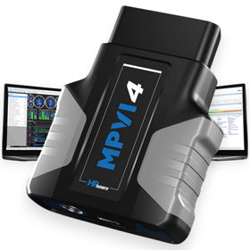 Generic HPT MPVI4 connected to a vehicle OBDII port while logging, enabling high-speed data capture