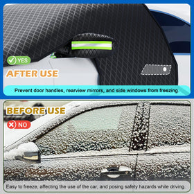 HQcontL installed on a sedan illustrating wide coverage for wipers and handles
