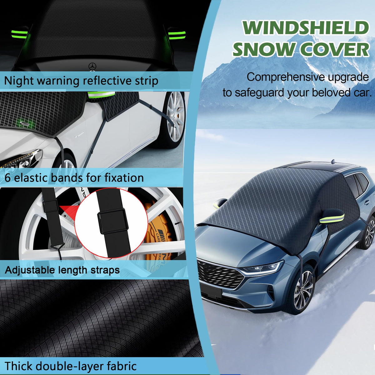 HQcontL side mirror cover with reflective strip increasing night safety