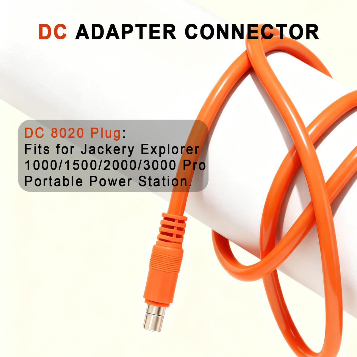HQFIXDO macro of 8.0mm×2.0mm DC8020 plug proving accurate Jackery fit