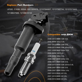 HQPASFY ignition coil close-up of connector and boot, demonstrating precise fit and durability