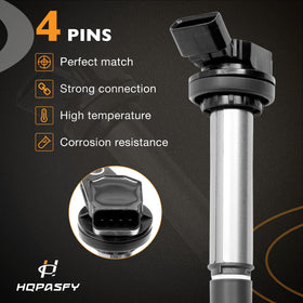 HQPASFY four ignition coils installed in engine bay demonstrating easy drop-in replacement
