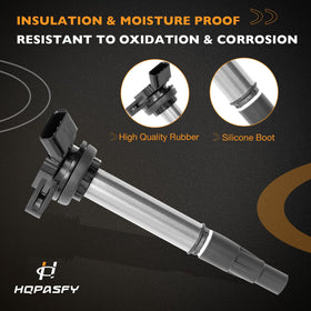 HQPASFY ignition coils installed in car with improved start and smooth idle illustration