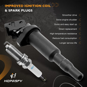 HQPASFY spark plug detail showing porcelain and electrode, corrosion-resistant construction benefit