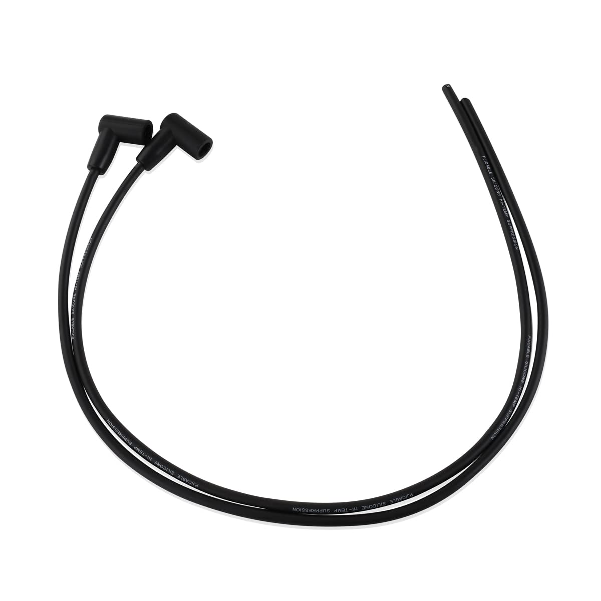 HQPARRTS front view of 7mm 30" spark plug wires showing length and boots