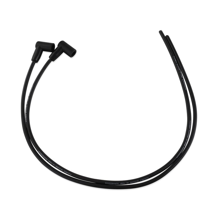 HQPARRTS front view of 7mm 30" spark plug wires showing length and boots