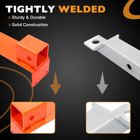 HQPASFY close-up weld detail on hitch demonstrating reinforced strength and reliability