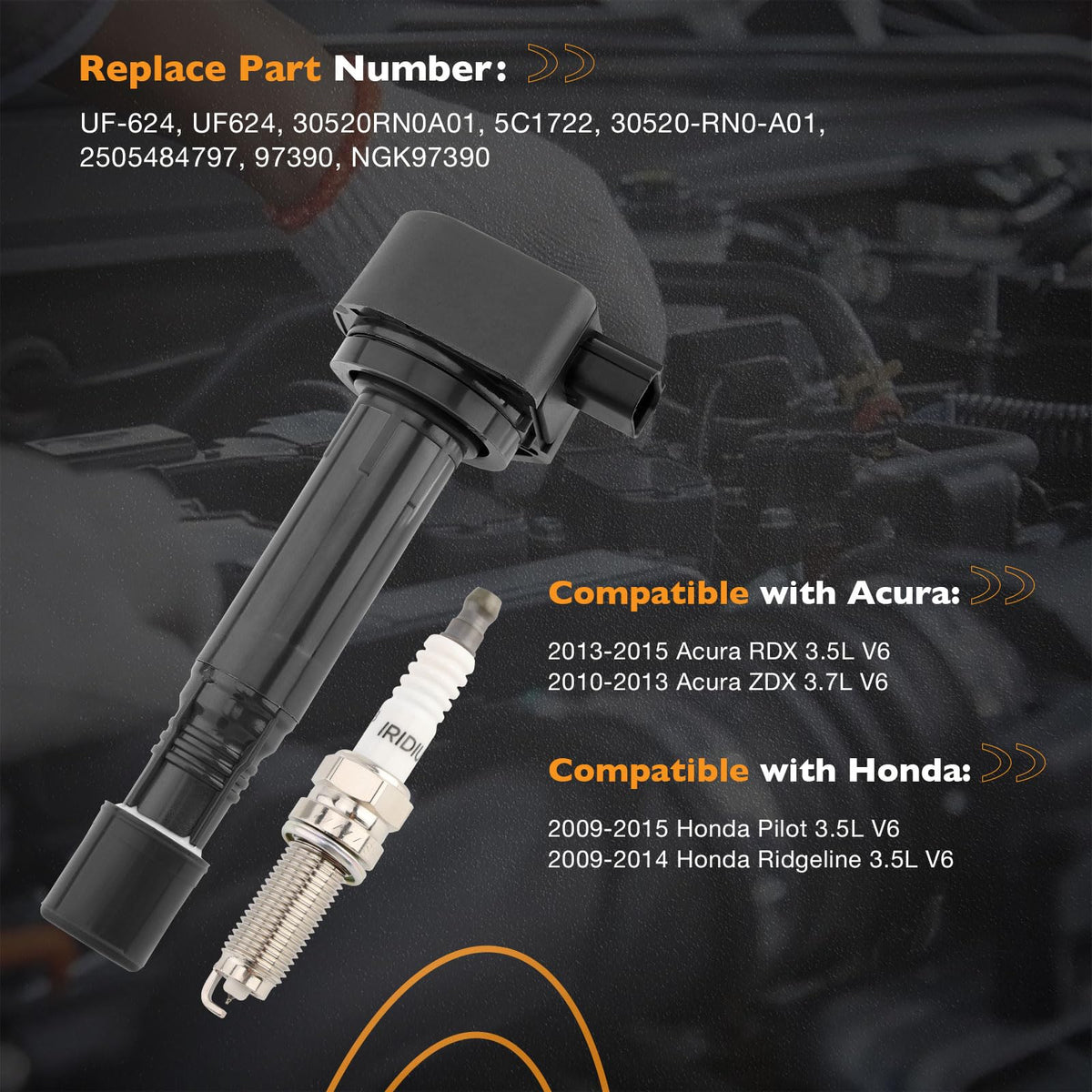 HQPASFY ignition coil close-up highlighting build quality and heat-resistant materials for durability