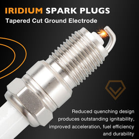 HQPASFY iridium spark plug detail, fine electrode for longer life and consistent ignition