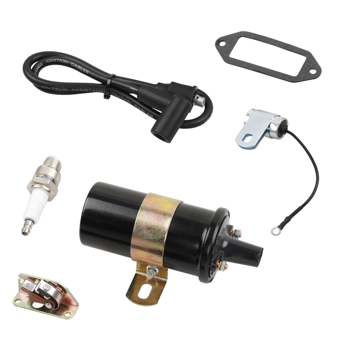HQPASFY kit front packaging showing all included ignition components for easy identification