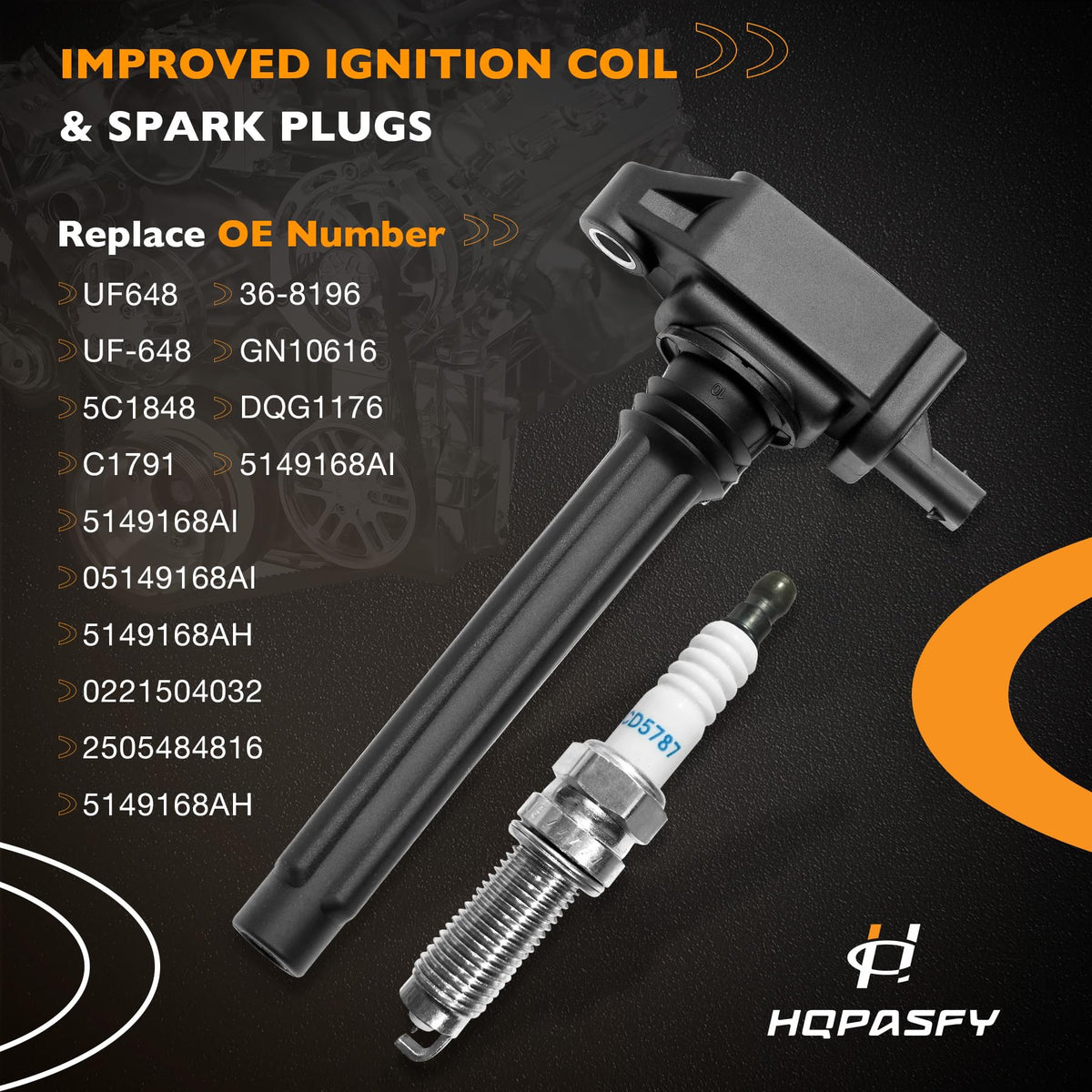 HQPASFY spark plug detail highlighting corrosion-resistant materials