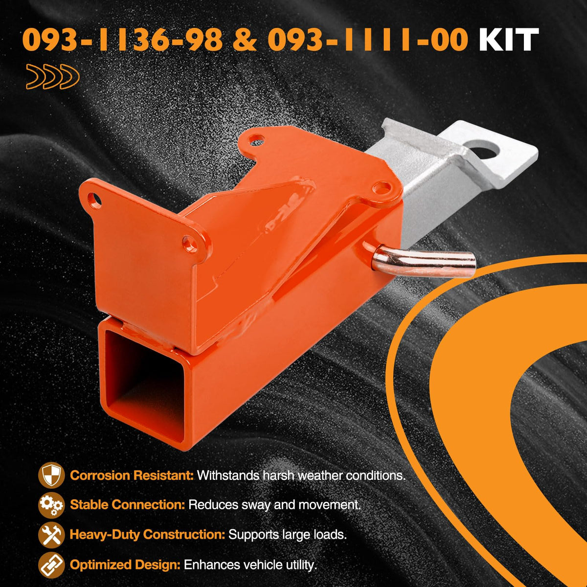HQPASFY hitch finish close-up showing weather-resistant coating benefit