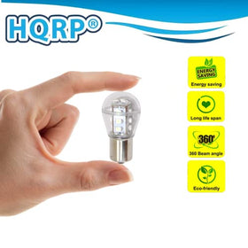 HQRP bulb next to ruler showing compact size for compatibility