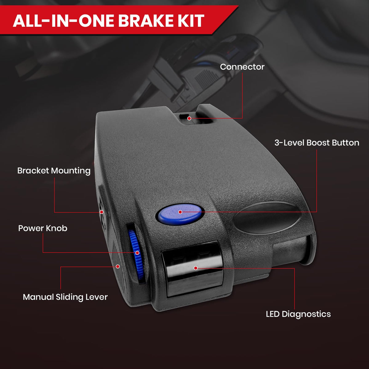HRepair clear digital display close-up aiding fast brake status checks
