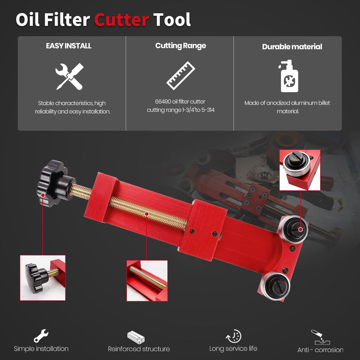 HRepair close-up of precision blade cutting edge for clean filter openings benefit accuracy