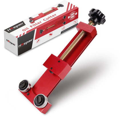 HRepair front view of cutter showing red anodized body and clamp benefit durable handling