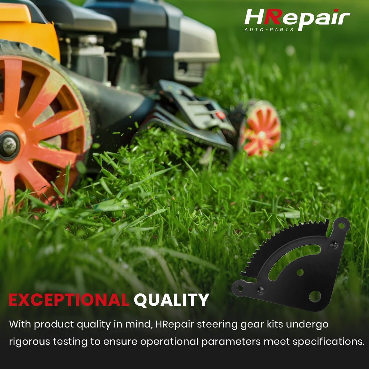 HRepair pinion and sector installed in steering assembly demonstrating improved control