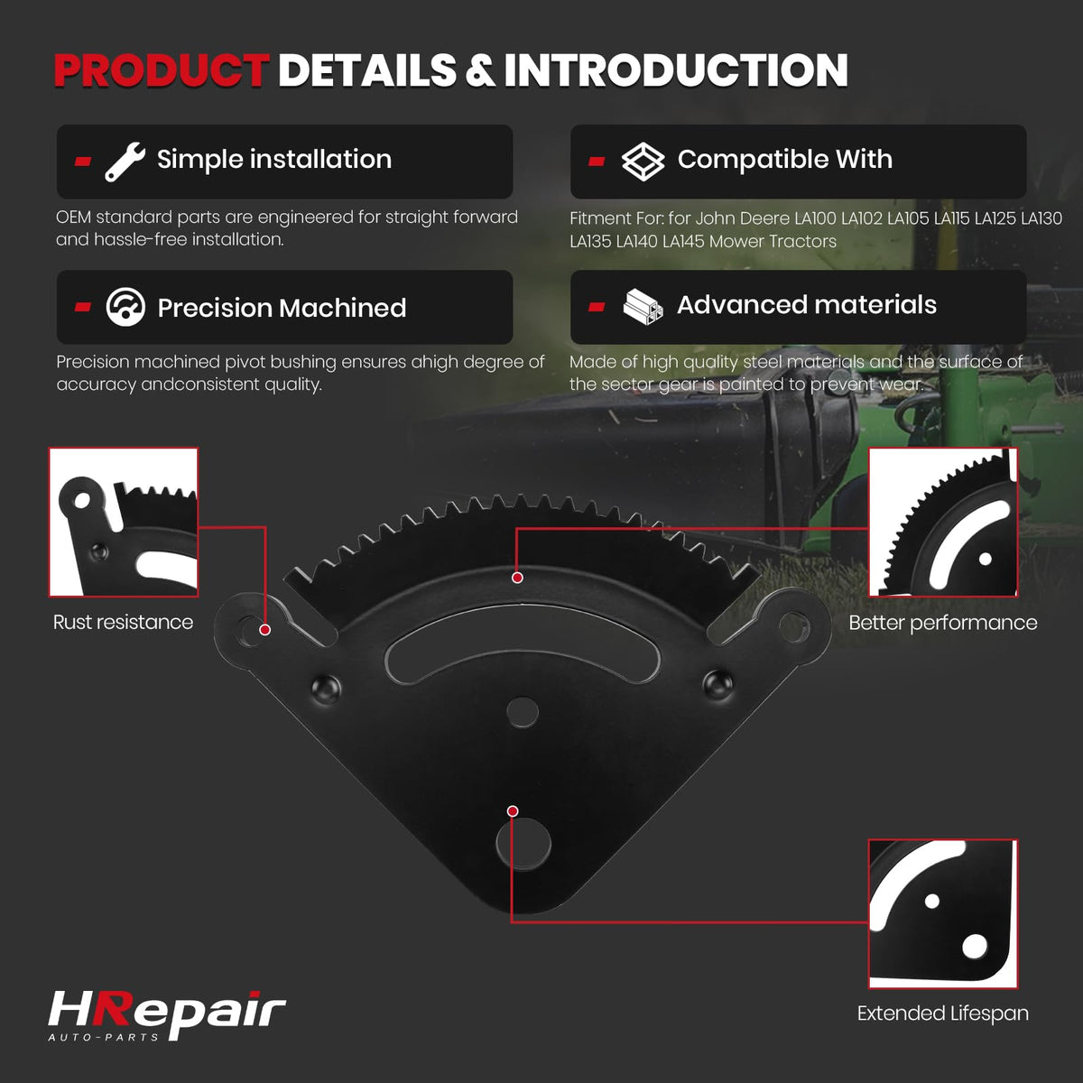 HRepair metal bushing detail illustrating durable support for reduced steering play