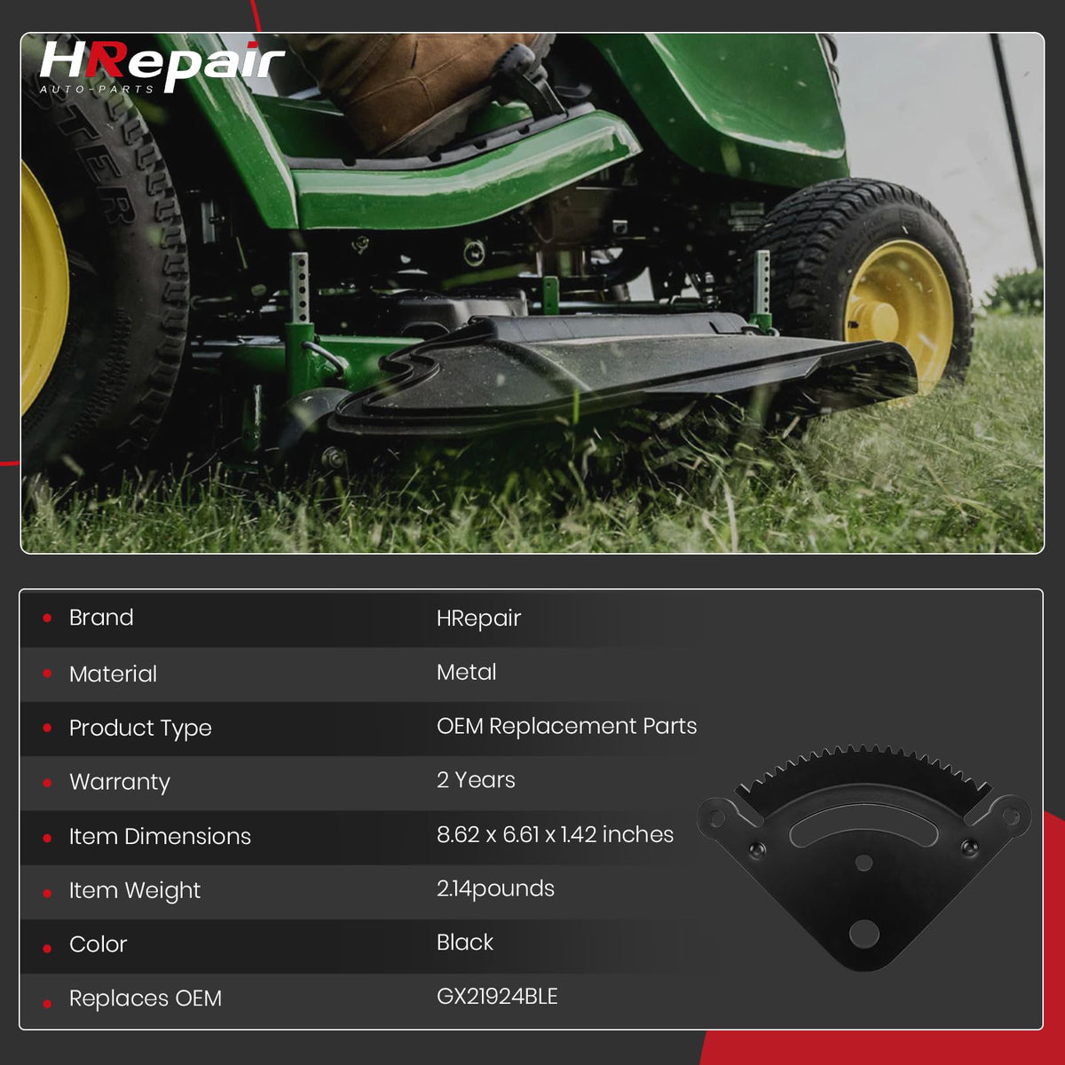 HRepair parts next to a coin for scale showing correct size for John Deere LA series fitment