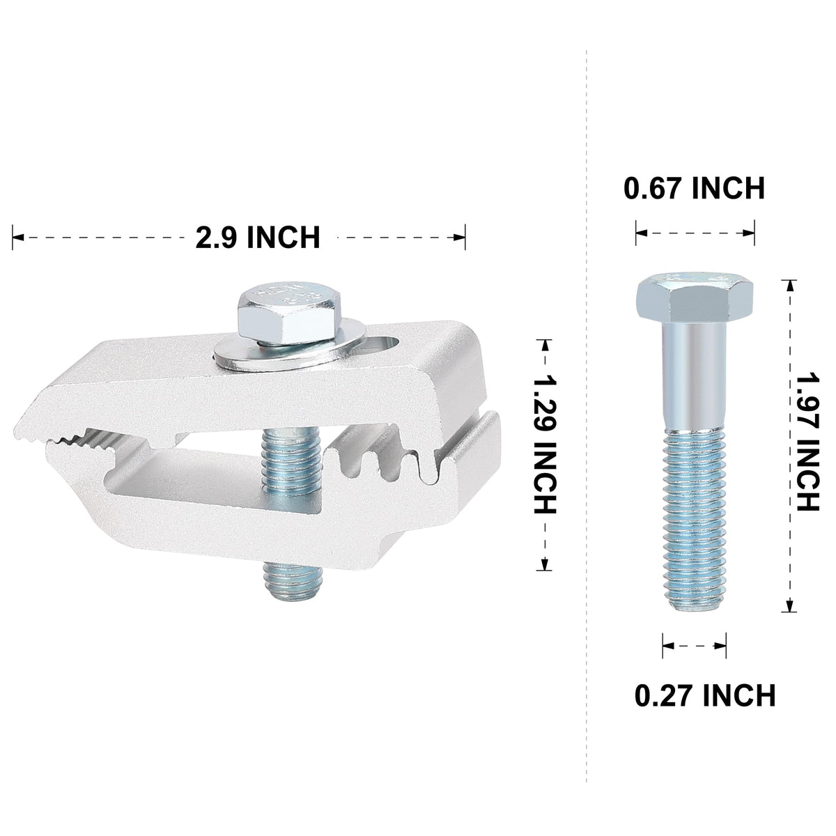Hromee close-up of aluminum clamp finish highlighting corrosion-resistant durability
