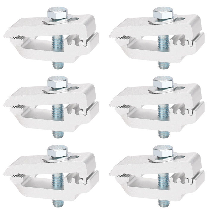 Hromee front view of six clamps showing packaging and parts, ensures complete replacement set