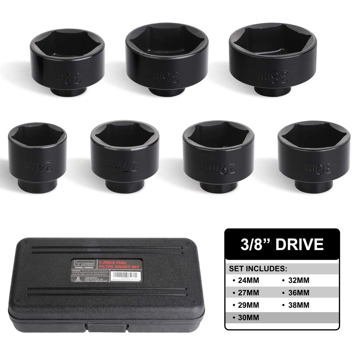 Hromee socket closeup markings visible sizes for quick selection