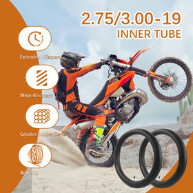 Hromra inner tube installed on a 19-inch wheel demonstrating correct fit and safety