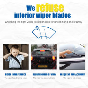 HRSNO natural rubber blade edge detail for quieter, streak-free wiping