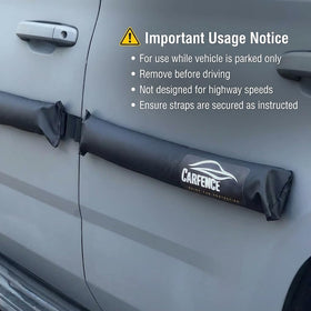 HRX Glass protector installed on a steel car door preventing contact damage