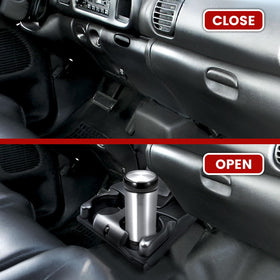 Hsbang installed cup holder in Dodge Ram dash, provides secure drink storage