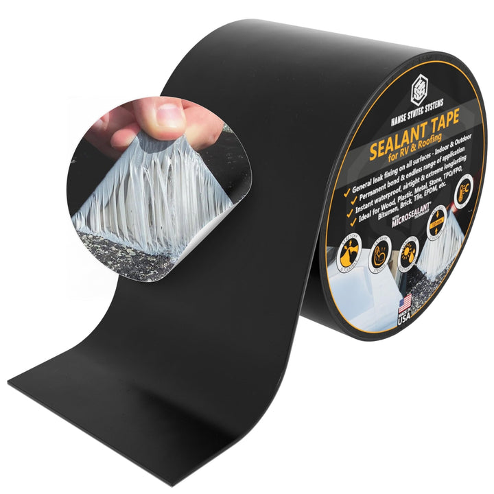 HSS sealant tape front roll shows clean packaging and easy application benefit