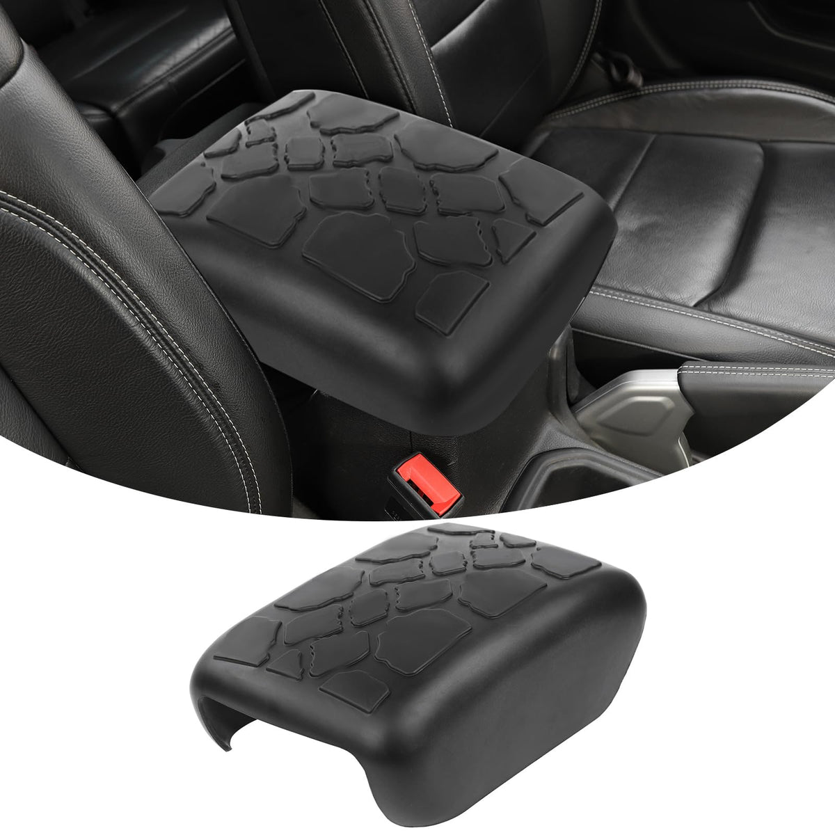 HTHE front view of armrest cover showing exact fit and protection
