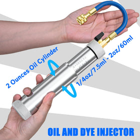 HTOMT close-up of laser engraved scale and check valve for precise oil measurement benefit