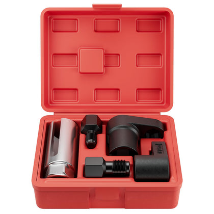 HTOMT front packaging view showing complete 5pcs O2 sensor tool kit for quick access
