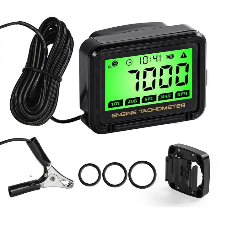 HTPREC front view showing clear LCD and controls for quick RPM checks