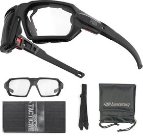 HTS HUNTERSKY full kit laid out: frame, gasket, strap, and pouch