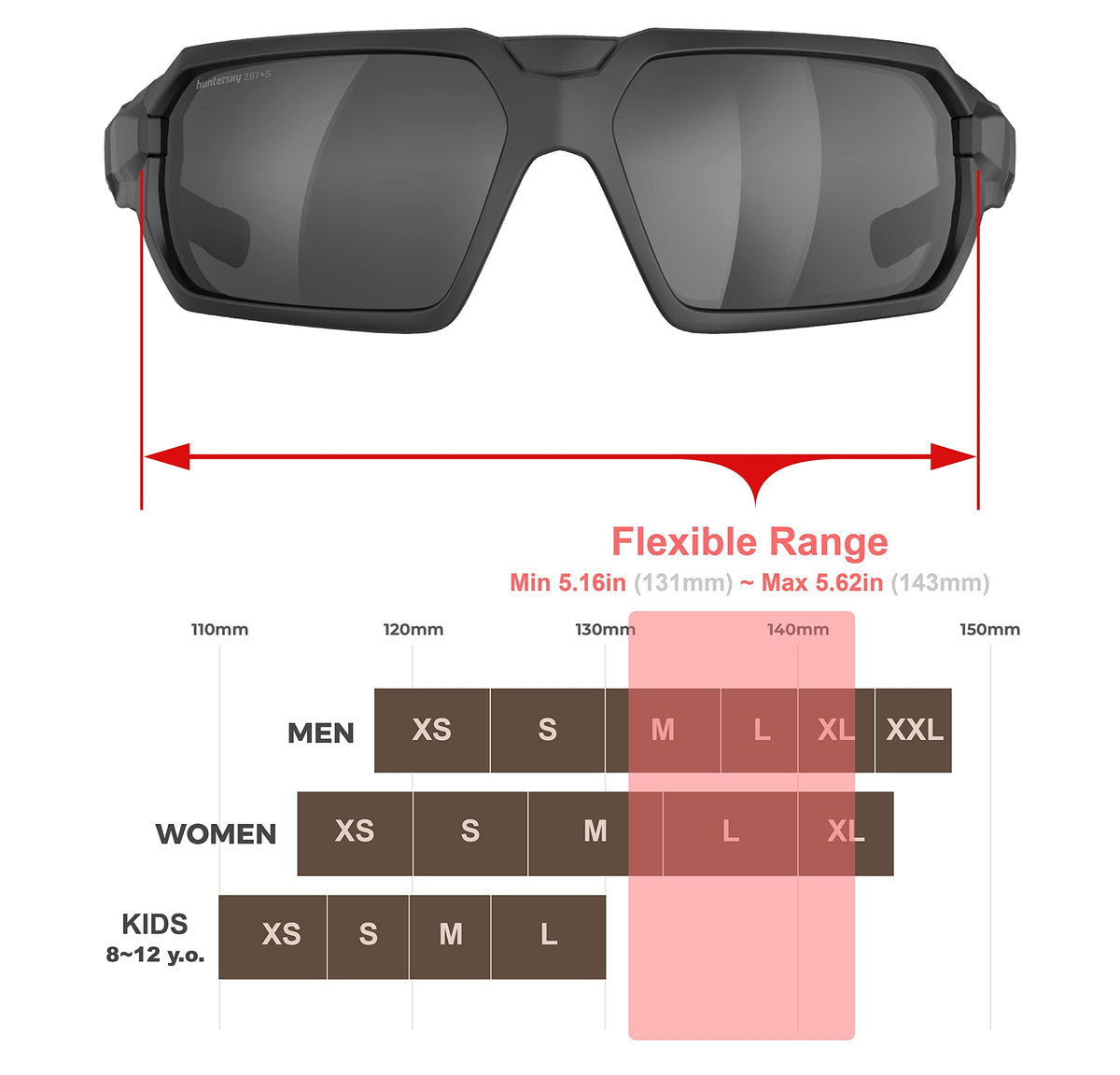HTS HUNTERSKY worn as glasses in lifestyle scene improving visibility