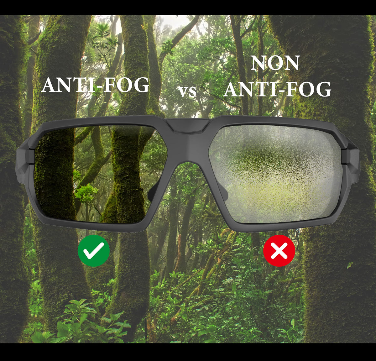HTS HUNTERSKY worn as goggles in action reducing wind and dust