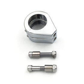 HTT clamp mounted on motorcycle fork demonstrating secure repositioned signal