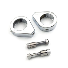 HTT front view chrome fork clamps showing clean mounting and style benefit