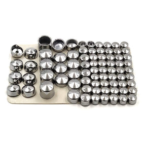 HTTMT chrome bolt cap close-up showing smooth ABS finish and corrosion-resistant look