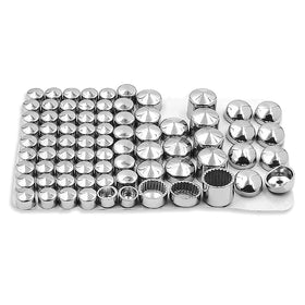 HTTMT chrome bolt caps front packaging showing 76-piece kit and neat layout for easy selection