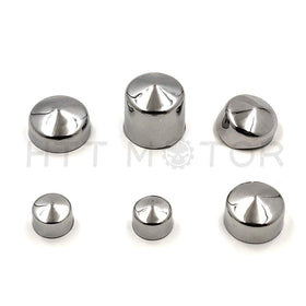 HTTMT bolt caps installed on Harley engine bolts providing clean, uniform appearance