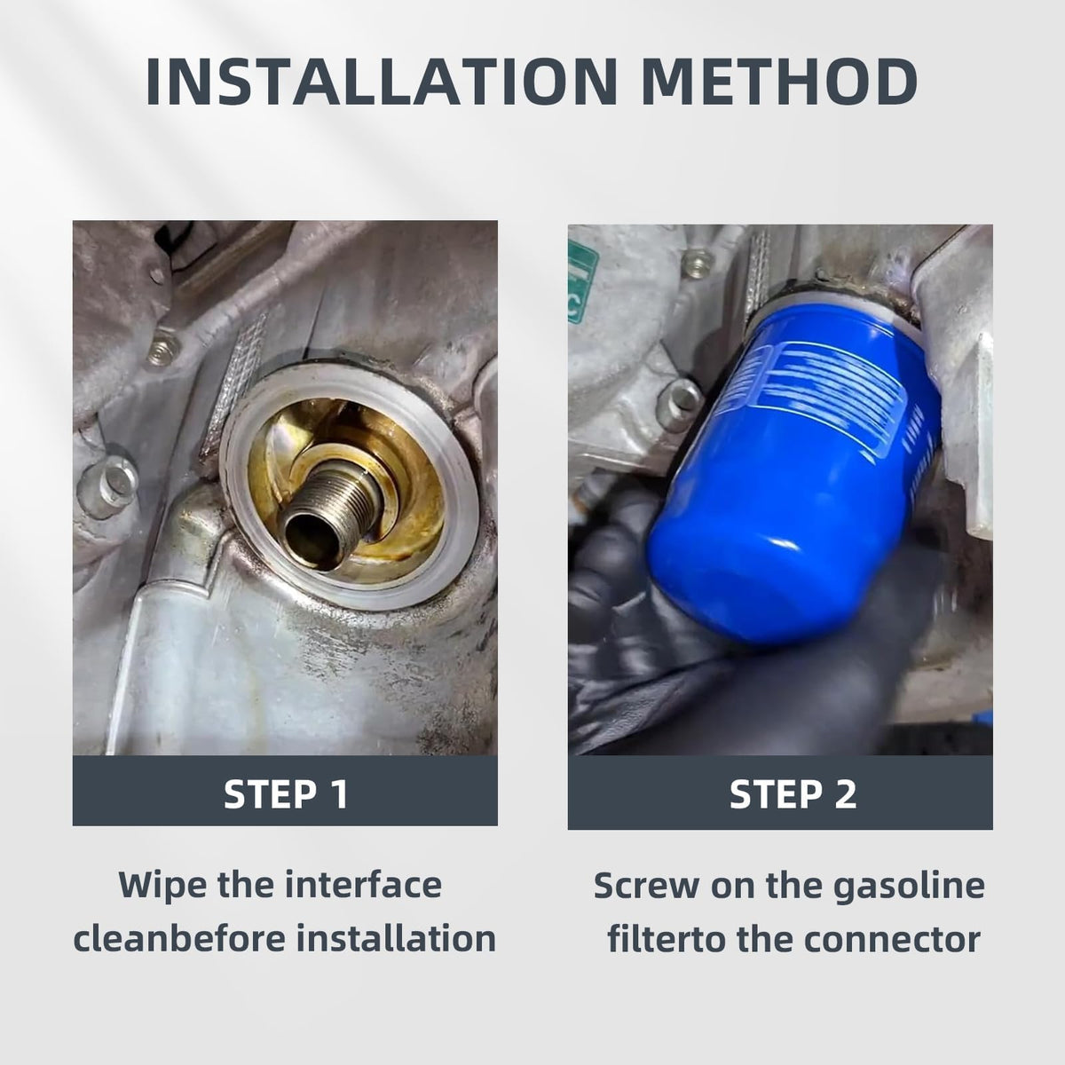 HTYPX oil filter installed on a Honda engine demonstrating proper fit