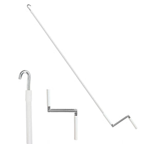 HUAALIUCHE front view showing full 56-inch crank handle and fold mechanism for reliable reach