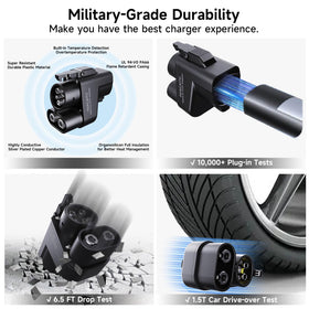 HUACAITU adapter held in hand for scale illustrating compact portability benefit