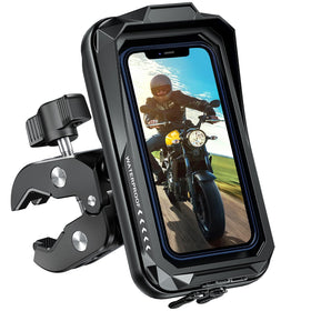 HUANLANG front view mounted on handlebar showing secure fit and protection