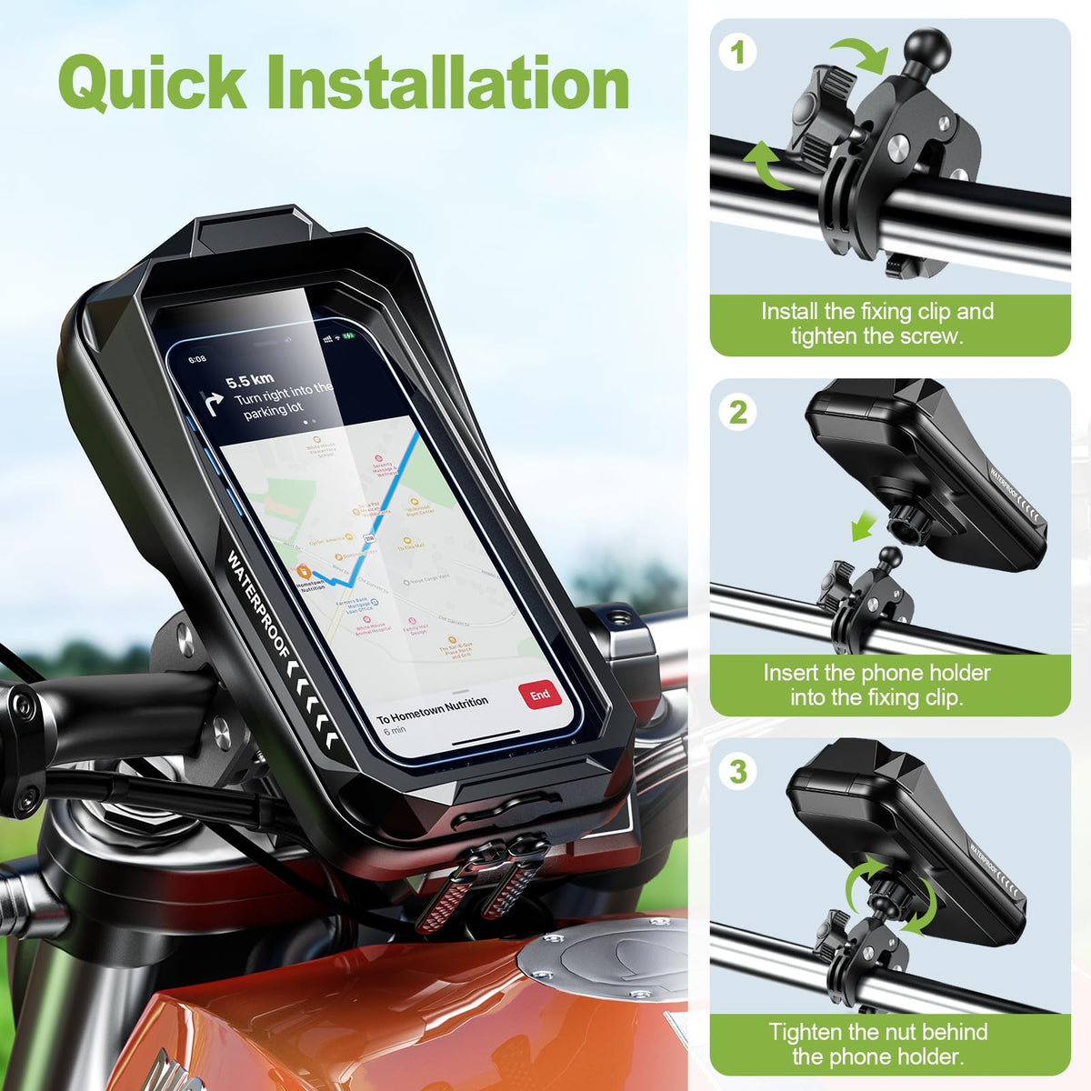 HUANLANG lifestyle on motorcycle commute keeping phone handy and protected