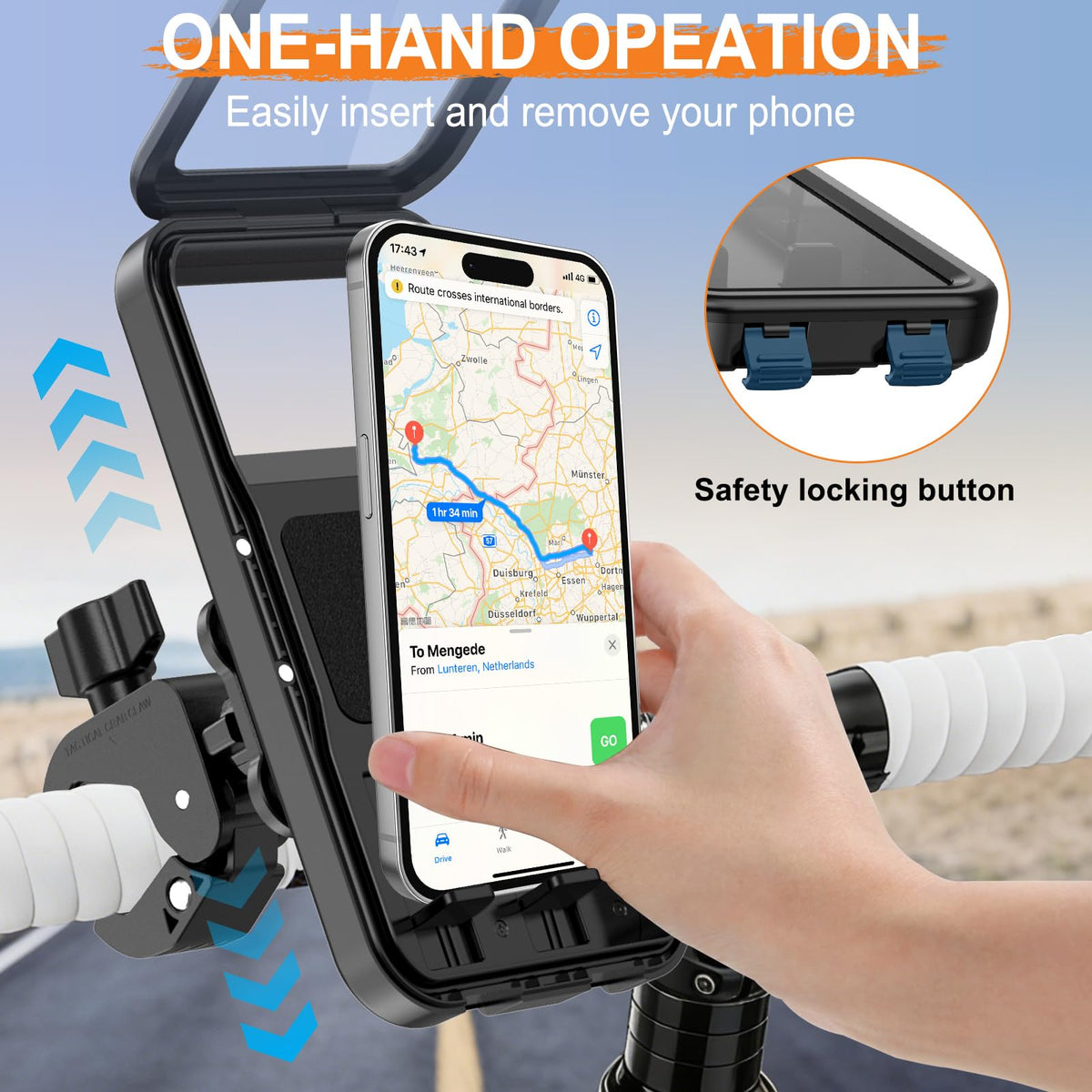 HUANLANG waterproof seal detail protecting phone from rain and dust