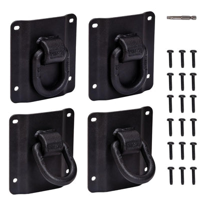 HUGALL front packaging showing four tie down anchors and included screws useful for quick install